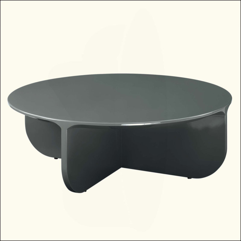 Table basse haute brillance avec panneau de fibres à densité moyenne robuste et plateau épais pour des espaces de vie élégants