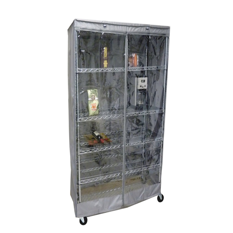 Étagère de rangement en grillage avec panneau transparent, H 72 po x l 36 po x P 14 po, H 72 po x l 36 po x P 14 po