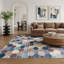 Tapis à motif géométrique mauve / crème de 5 pi x 8 pi (5 pi 3 po x 7 pi 7 po) Silas de Branch Branch, contemporain, à poils moyens et résistant aux taches-1824933776