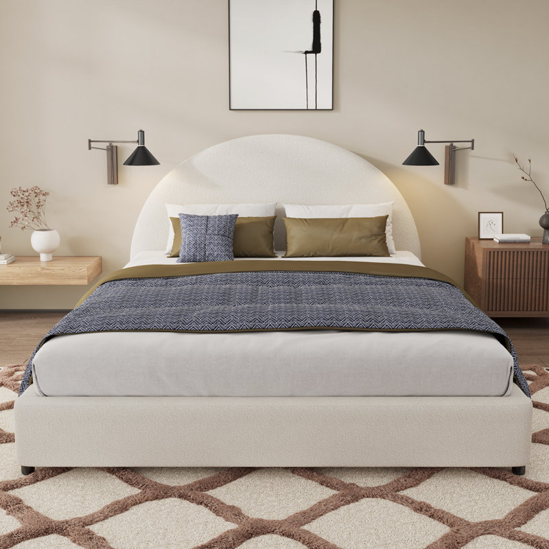Modern Bouclé Queen Bed