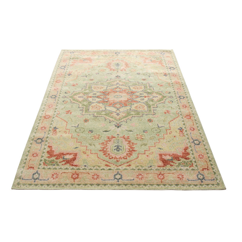 Distressed Homage Hand Knotted Wool Area Rug, Rectangle 9' x 12'