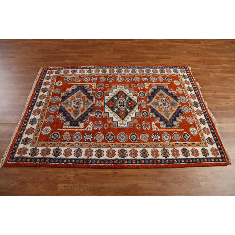 Tapis géométrique Kazak noué à la main