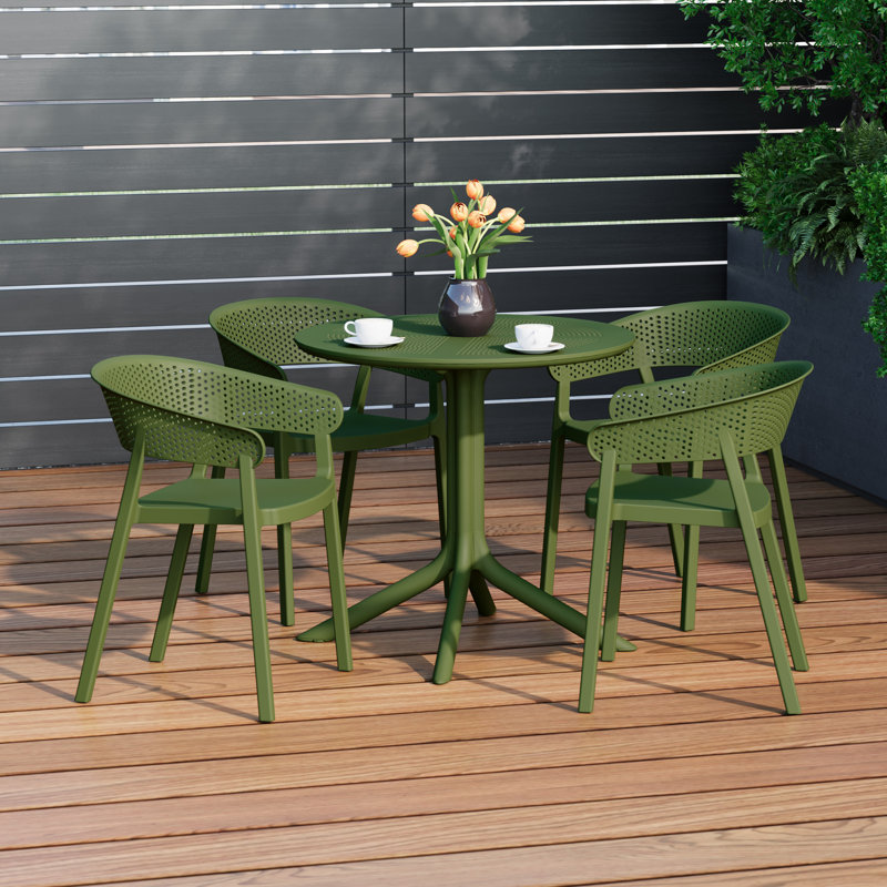 Ensemble repas extérieur pour 4 personnes, Vert