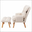 Fauteuil d'appoint confortable avec repose-pieds, fauteuil en tissu avec pieds en bois et dossier réglable pour une assise polyvalente