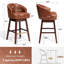 Tabouret de bar pivotant en similicuir 31,9 po avec pieds en bois massif, brun-1082600042-1095359777