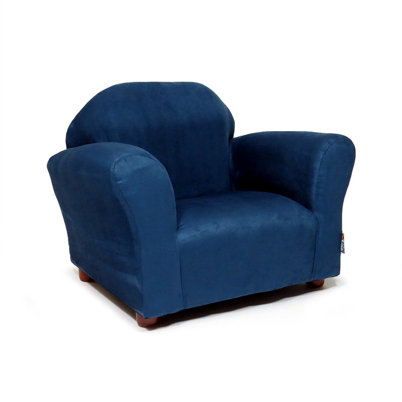Fauteuil club Weybridge, microsuède rond, Bleu marine