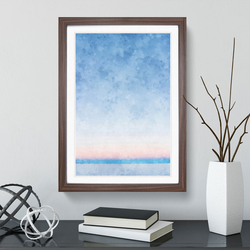 Sunrise at Salar De Uyuni in Bolivia - Picture Frame Painting, Walnut Framed, 36cm H x 27cm W x 2cm D