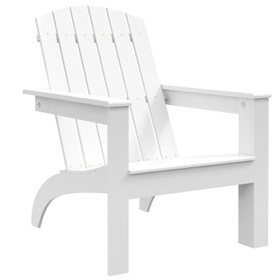 Chaise de patio Adirondack avec dossier haut, foyer en bois, blanc