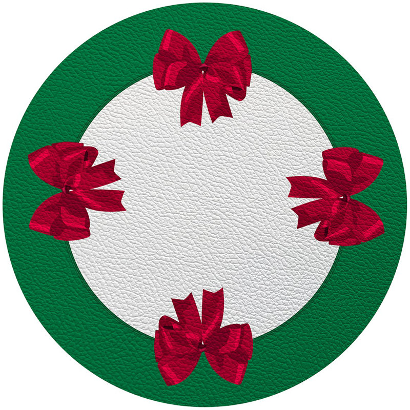 Bows 16" Vinyl Placemat, Green Red