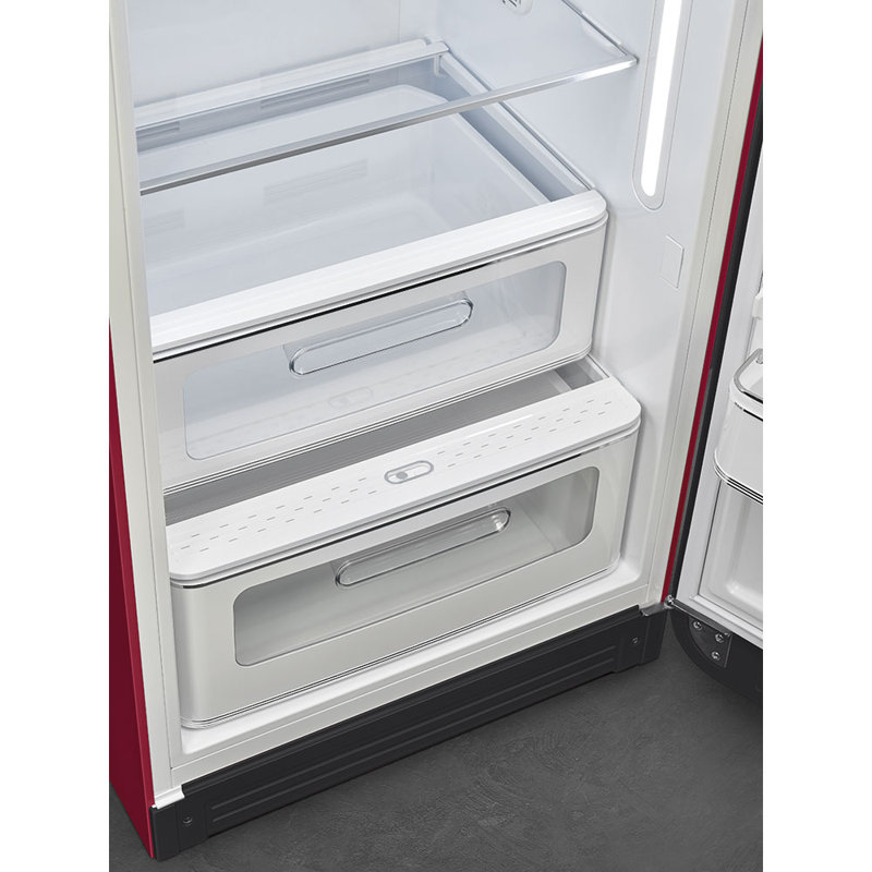 SMEG 50s Style 24'' Top Freezer 9.92 cu. ft. Refrigerator, Ruby Red, Right