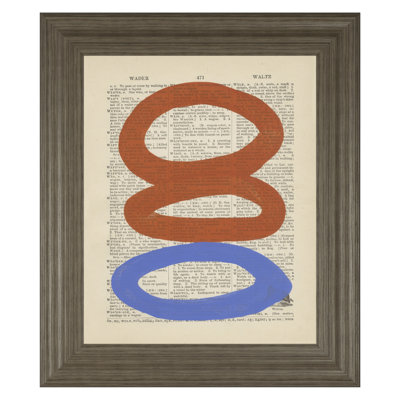 Art mural abstrait harmonie - 22 po x 26 po - Cadre brun