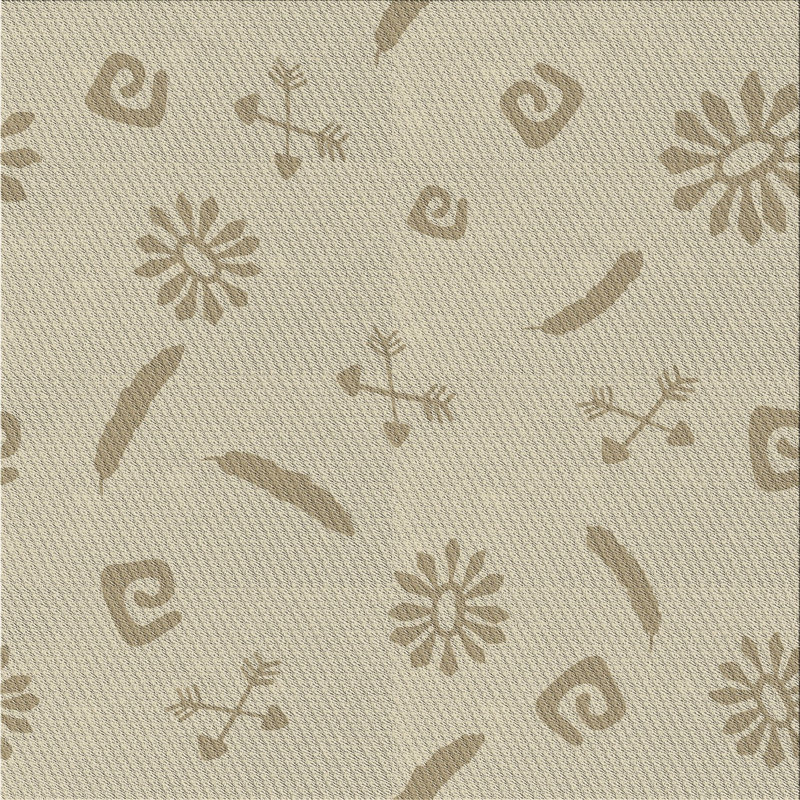 Tapis brun/vert tissé à la machine électrique, Carré 6 pi