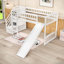 Lit mezzanine simple en bois avec escalier de rangement pour lit et glissade-207166680