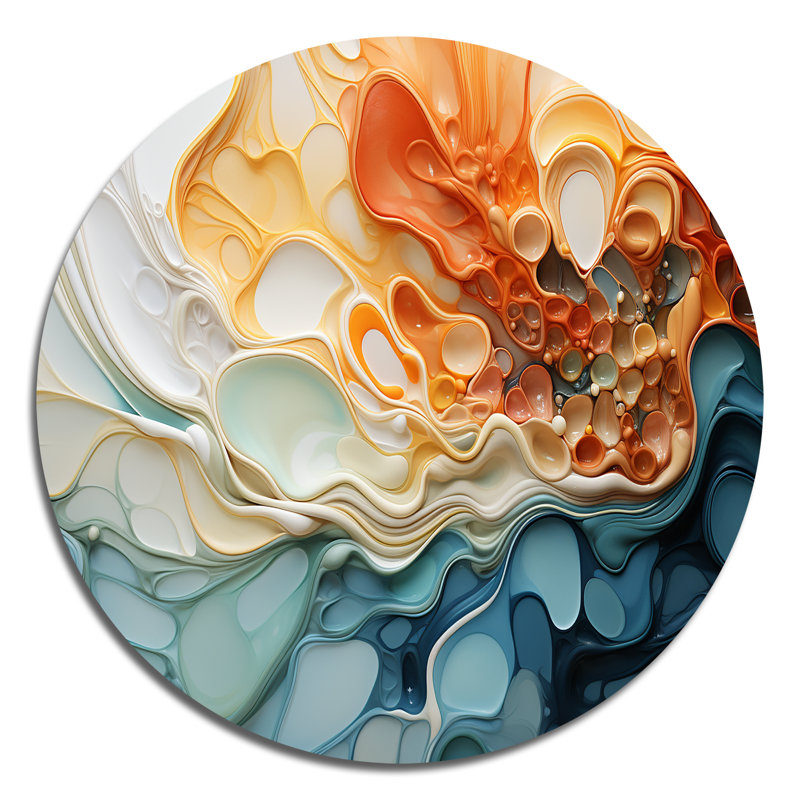Donelson - Art abstrait rond en métal, H 16 po x l 16 po