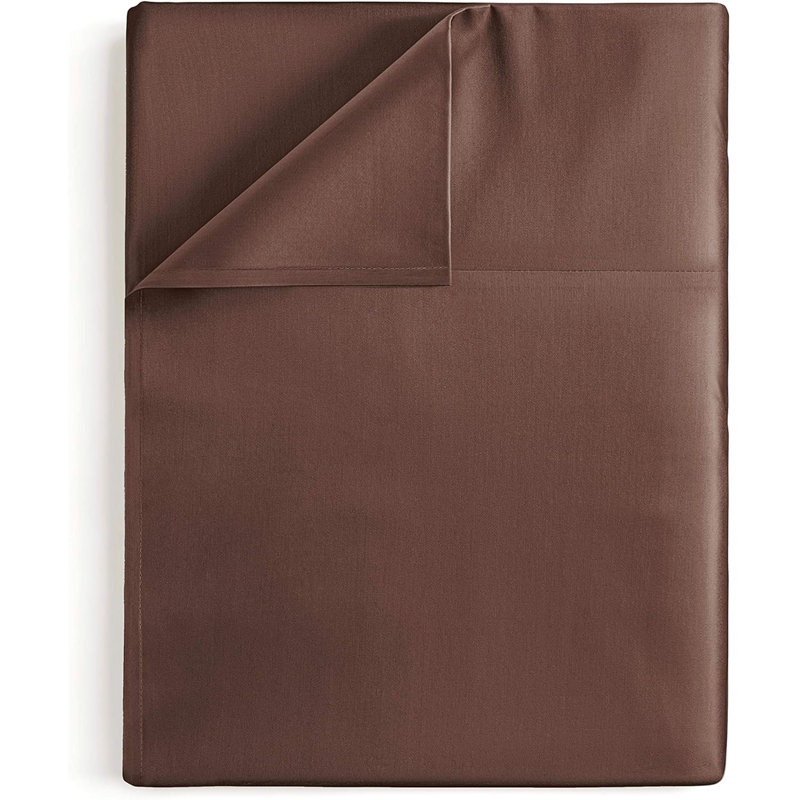 Soft Flat Sheet – Cooling, Breathable & Wrinkle Free Top Sheet, Brown, Twin XL