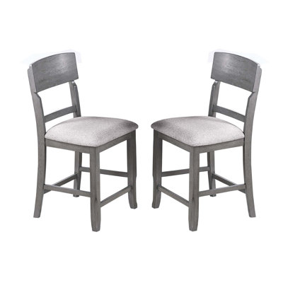 Modern Ladder Back High Chairs With Fabric Cushion, Set Of 2 For Comfortable And Stylish Dining Room Seating