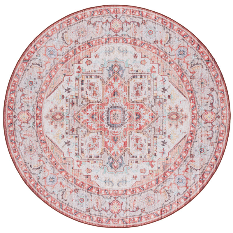Kerel Tucson Performance Machine Washable Southwestern Rug, Round 6'