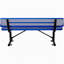 Banc en acier avec dossier 6 pi. Bleu