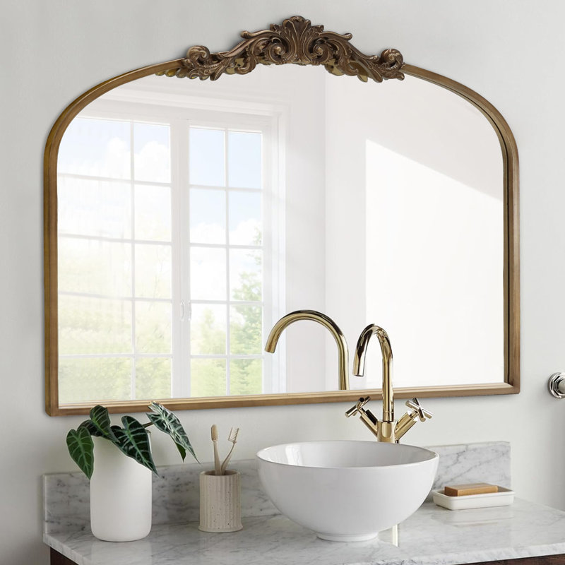 Miroir Kherington, H 35,82 po x l 29,13 po, Bronze antique, Horizontale