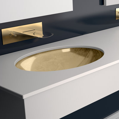 Lavabo de salle de bain ovale en cristal 15,3 po Maestro Bath Flou