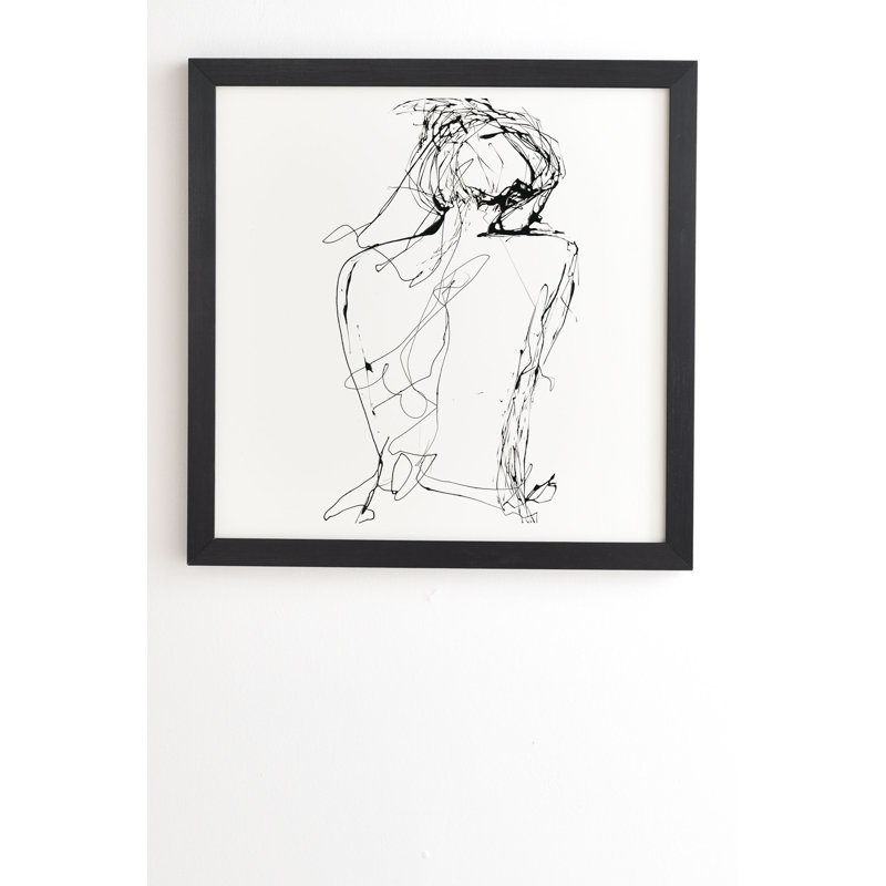 Virginie - reproduction de dessin, H 20 po x l 20 po x P 2 po, Armature en bambou