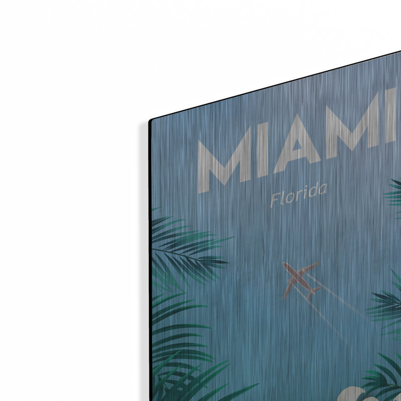 «Miami» par Arctic Frame, art mural en métal, 12 po x 16 po, H 16 po x l 12 po