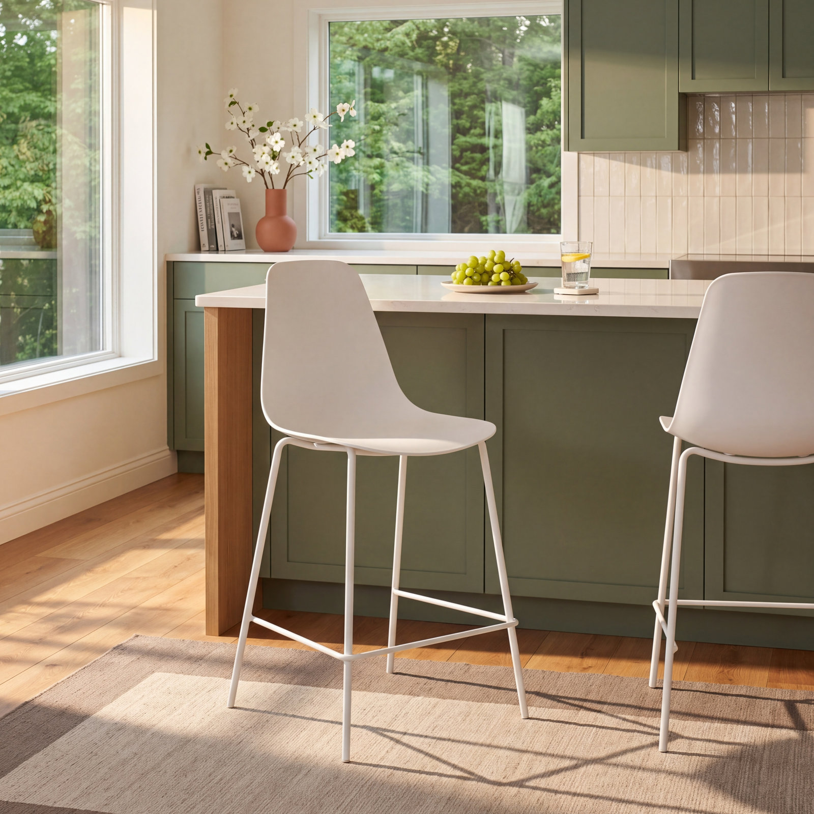 Isla 25" Bar Stool, White