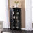 Window Pane Media Cabinet  Black-1139214510