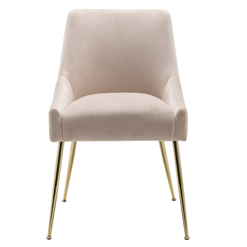 Koblas Velvet Accent Chair, Tan Velvet