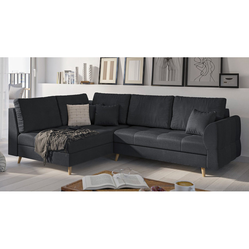 Scandinavian Corner Sofa, Left Hand Facing, Anthracite