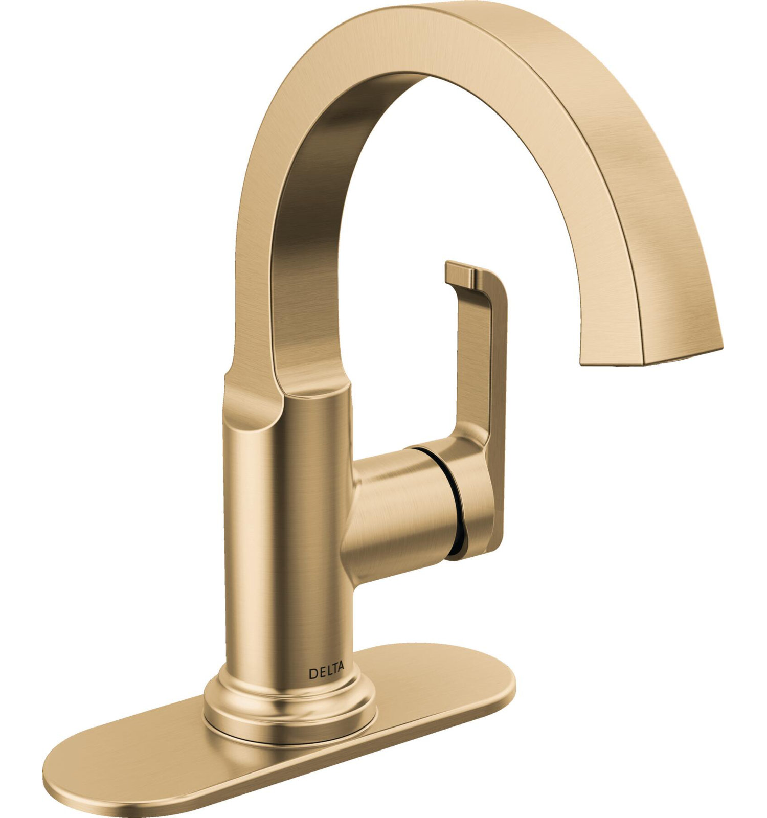 Tetra Single-Handle Bathroom Faucet with Drain, Champagne Bronze