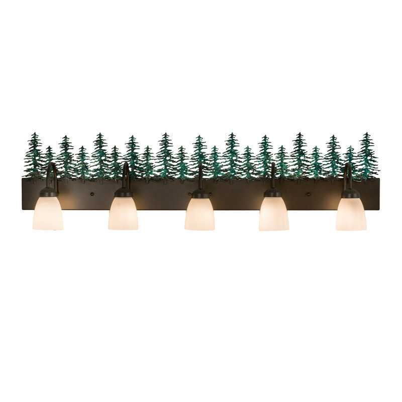 Rustic Lodge 5 - Light Vanity Light, 12.5" H x 48" W x 8.5" D, Dark Walnut