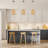 14"H Brushed Gold-Color Metal Pendant Light with Bamboo Shade
