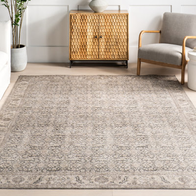 Medallion Jute Area Rug for Dining Room Rug Neutral Rug Living Room Rug, Grey/Beige