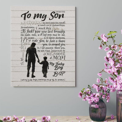 To My Son Sentiment, Inset Wooden Frame Wall Art, 16 X 20