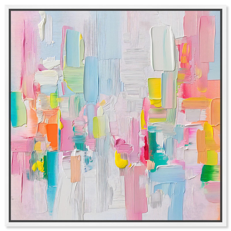 «Color Symphony II», toile, printemps par Art Remedy, H 41 po x l 41 po, Reproduction encadrée sans passe-partout, Blanc