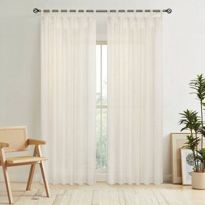 Paire de rideaux semi-transparents en lin