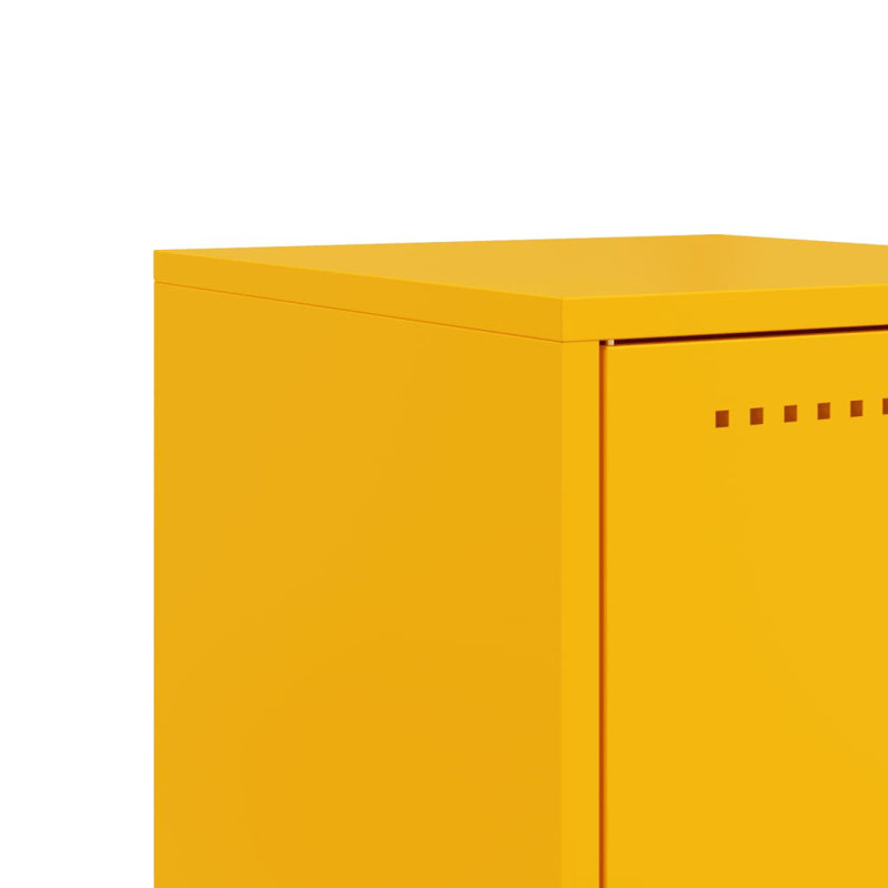 Aujah 36cm W Steel Bedside Table, Yellow