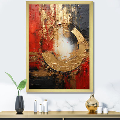 Red Gold Fusion Spiral II - Abstract Spirals Wall Art