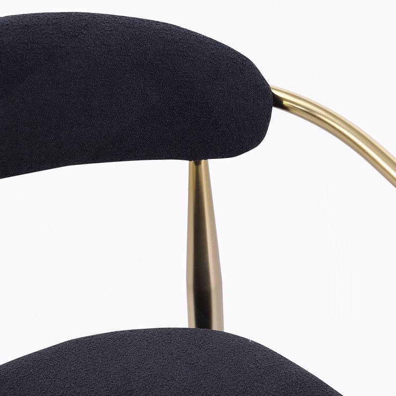 Ensemble de 2 tabourets de bar modernes avec tabourets de bar rembourrés à hauteur de tabouret avec cadre / dossier / accoudoirs en métal pour cuisine / maison / salle à manger
