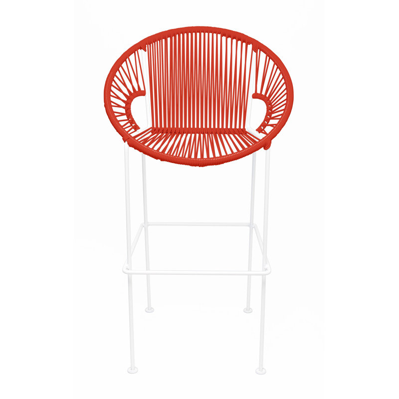 Tabouret à hauteur de comptoir fabriqué à la main Puerto, Rouge, Blanc
