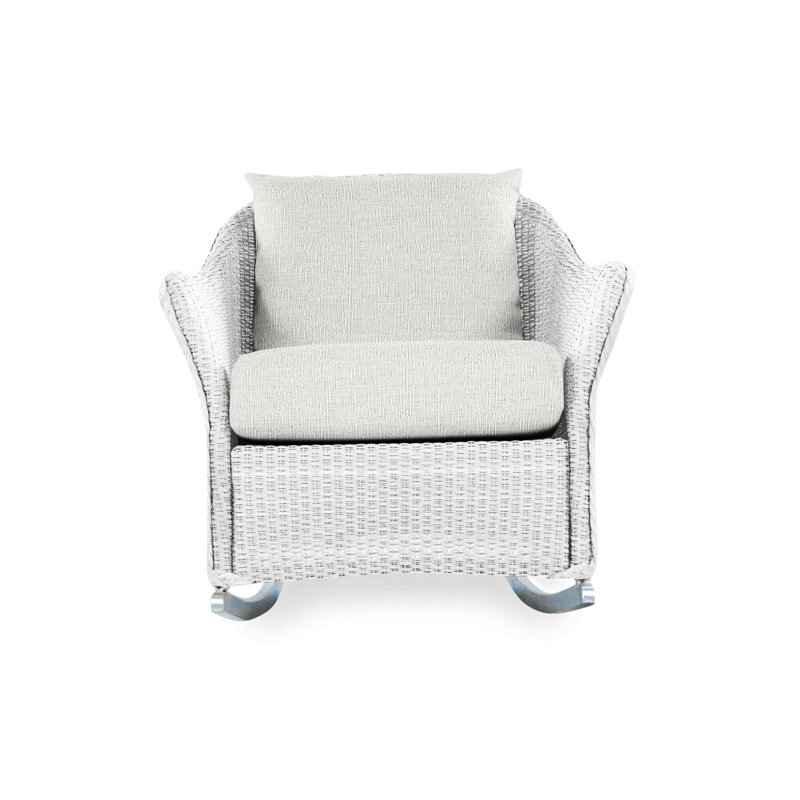 Weekend Retreat Outdoor Rocker Chair, Flagship Lapis Sunbrella®, White