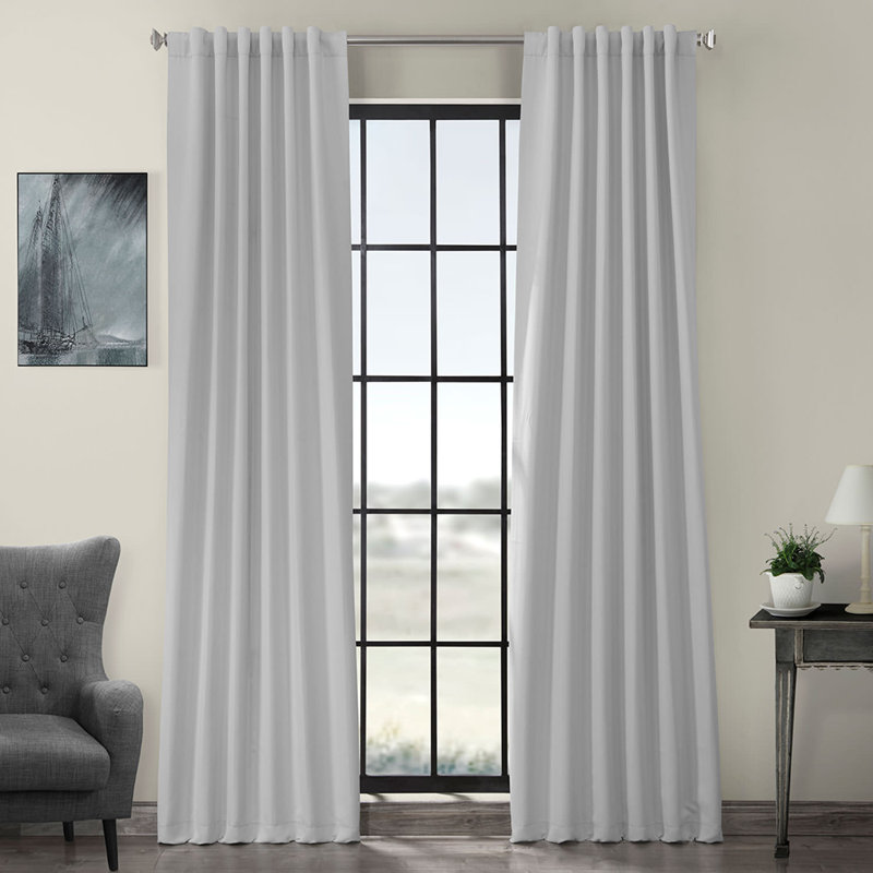 Betria 50" W Polyester Room Darkening Single Panel Curtain, 50" W x 120" L, Arctic Gray