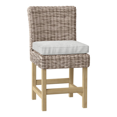 Sag Harbor 24" Patio Counter Stool with Cushion (Set of 2)