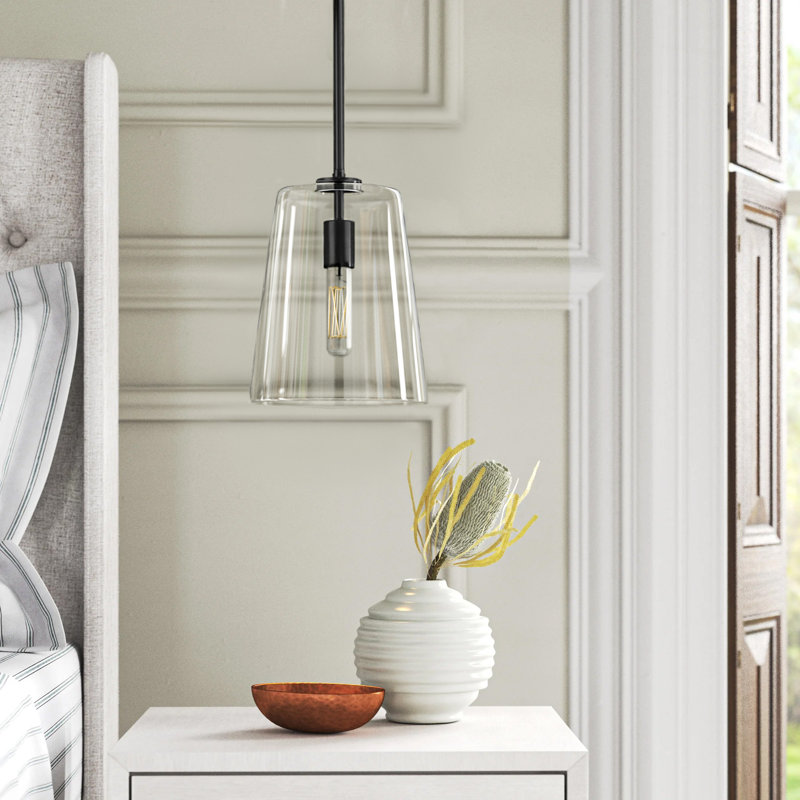 Selena 1 - Light Single Pendant, 11.38" H x 9" W x 9" D, Black