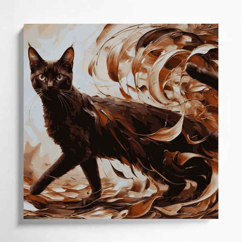 Cats Havana Brown, art mural sur toile brune, H 8 po x l 8 po