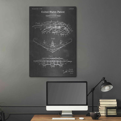 " Tripod Flying Boat Blueprint Patent Chalkboard " by Luxe Metal Portfolio
