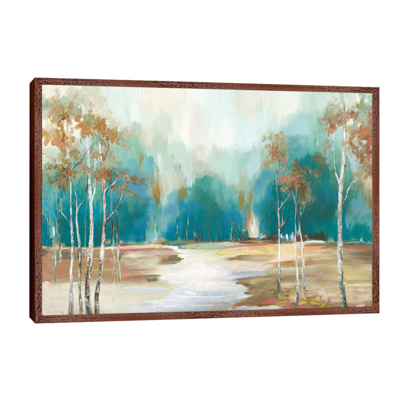 Pathway To The Forest by Allison Pearce - Giclee Art Print on Canvas, 101.6 cm H x 66.04 cm W, Brown Framed
