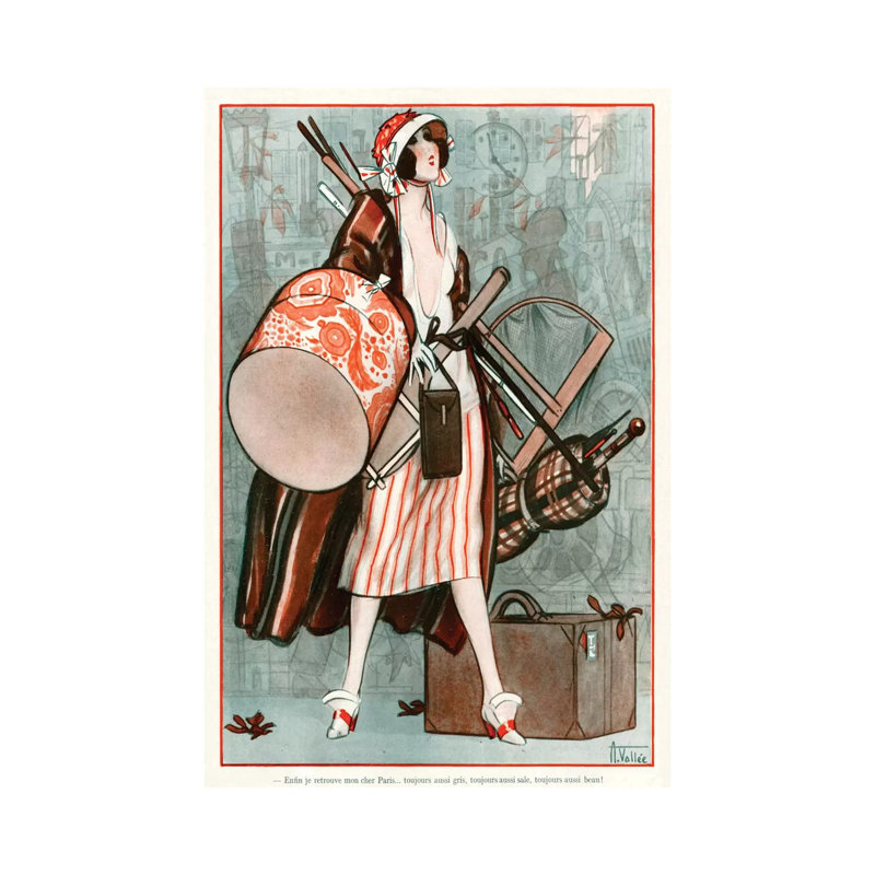 1920 "La Vie Parisienne" par Armand Vallee, impression sur toile tendue, H 26 po x l 18 po x 1,5 po