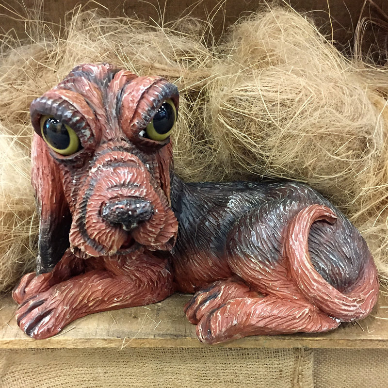 Country Critters Hound Dog Whimsical Garden Statue, Brown Buster